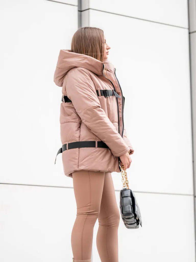 Short jacket with decorative ribbons in premium quality