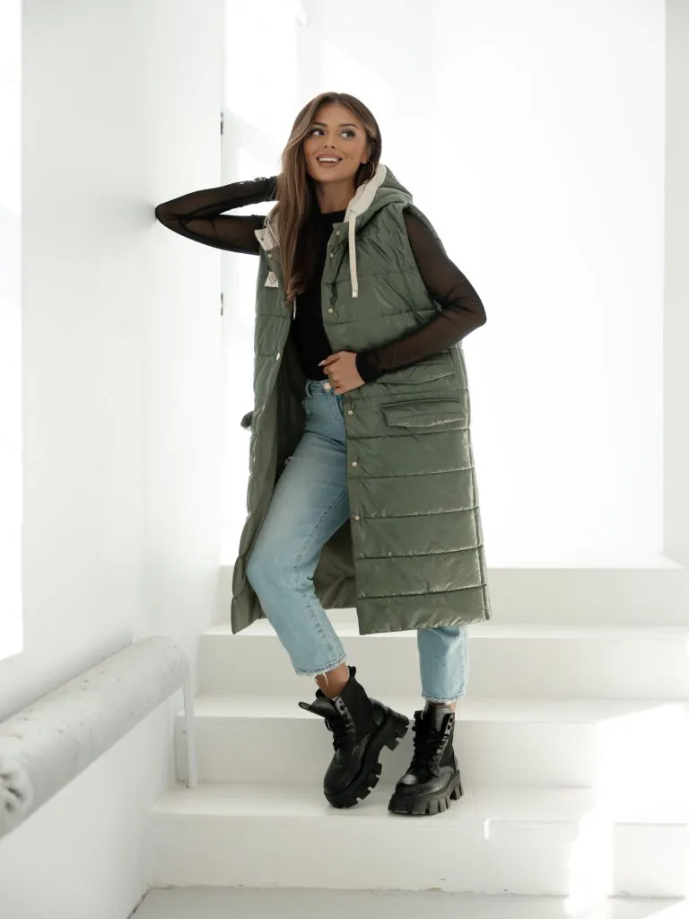 Veľká dlhá vesta - Khaki