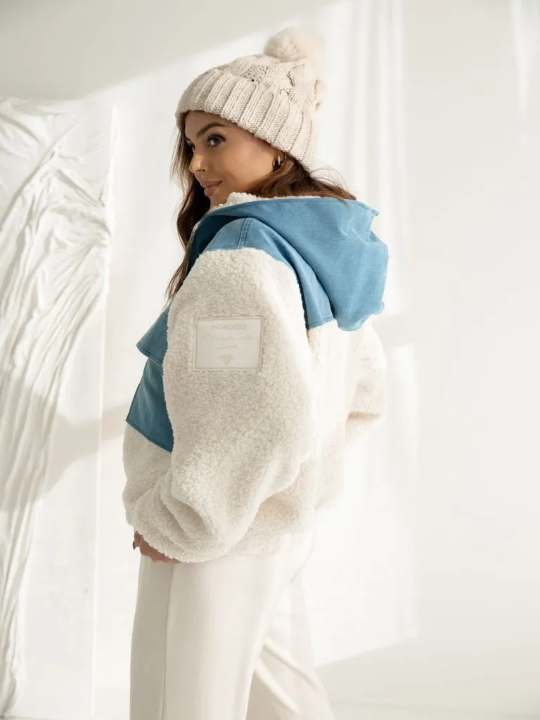 Winterjacke - Jeans mit Schaffell