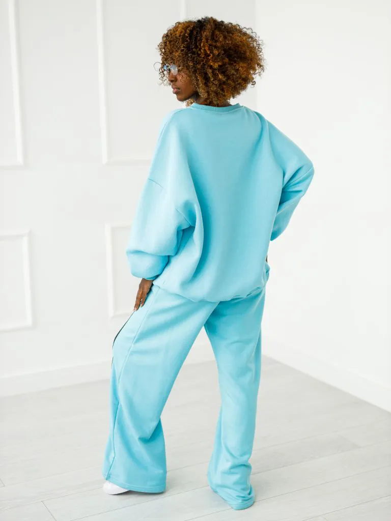 Herz-Sweatshirt mit ausgeschnittenem Herz - blau