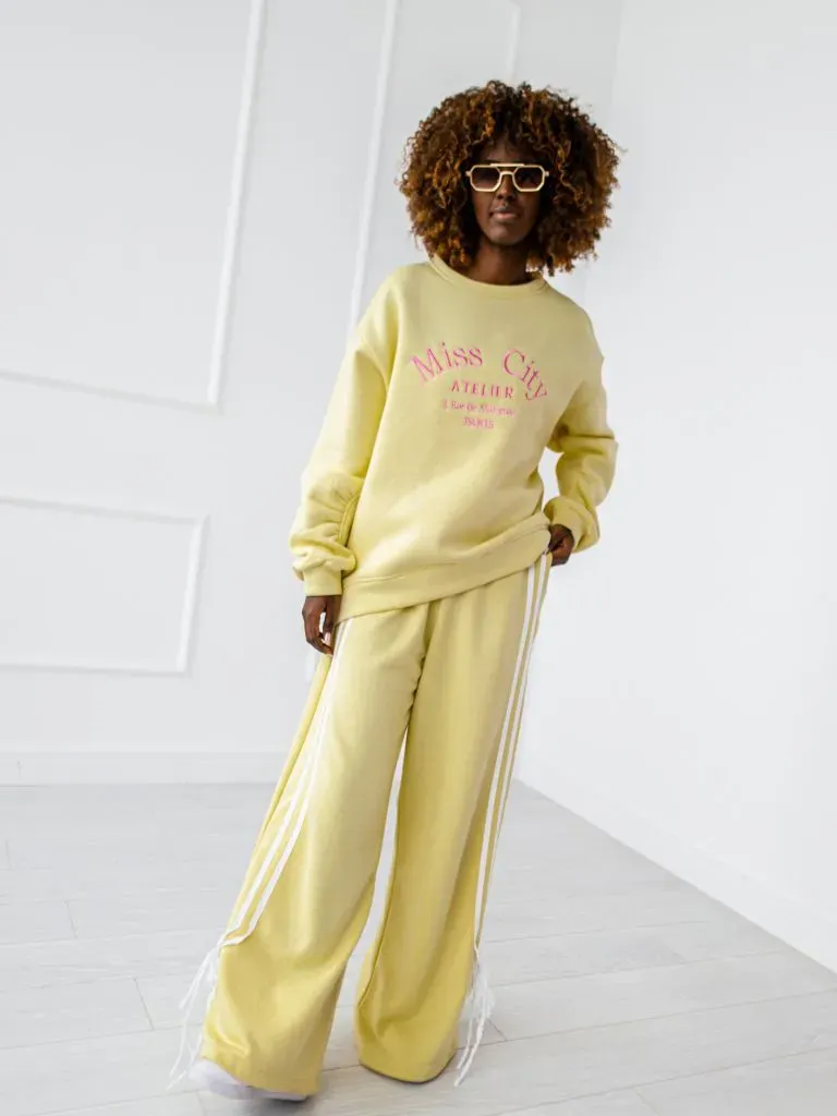 Großhandel - Paris Damen Sweatshirt - Gelb