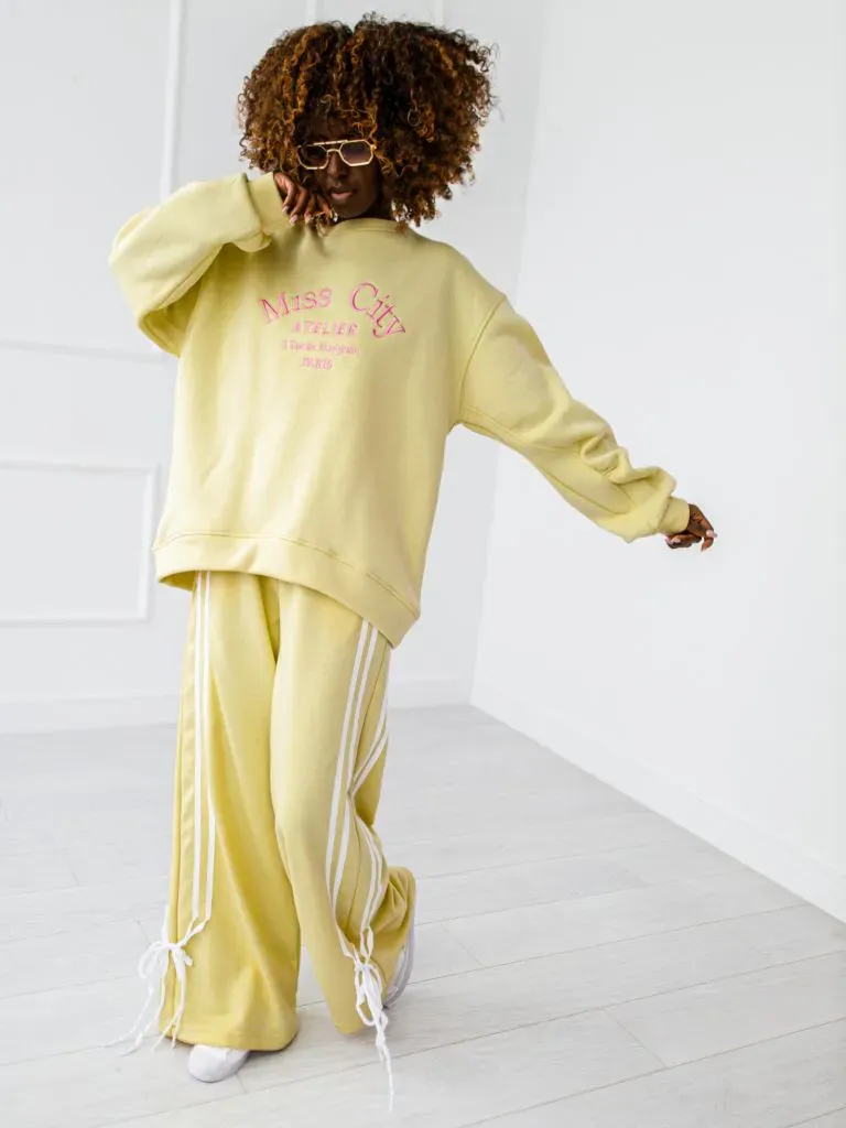 Großhandel - Paris Damen Sweatshirt - Gelb