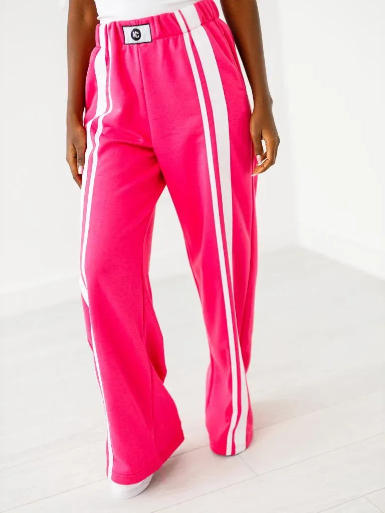 Großhandel - Jogginghose mit Streifen - Fuchsia