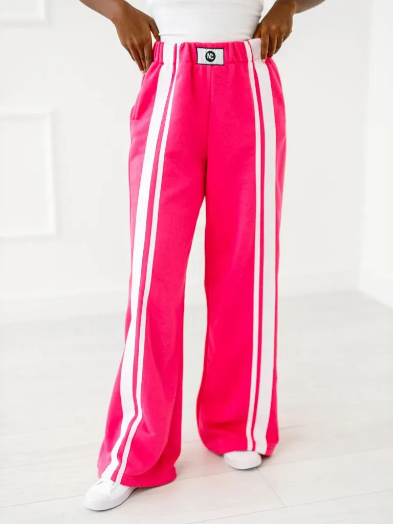 Veľkoobchod - Tepláky s prúžkom - Fuchsia