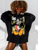 Großhandel - Damen Kapuzenpullover - Micky - Schwarz