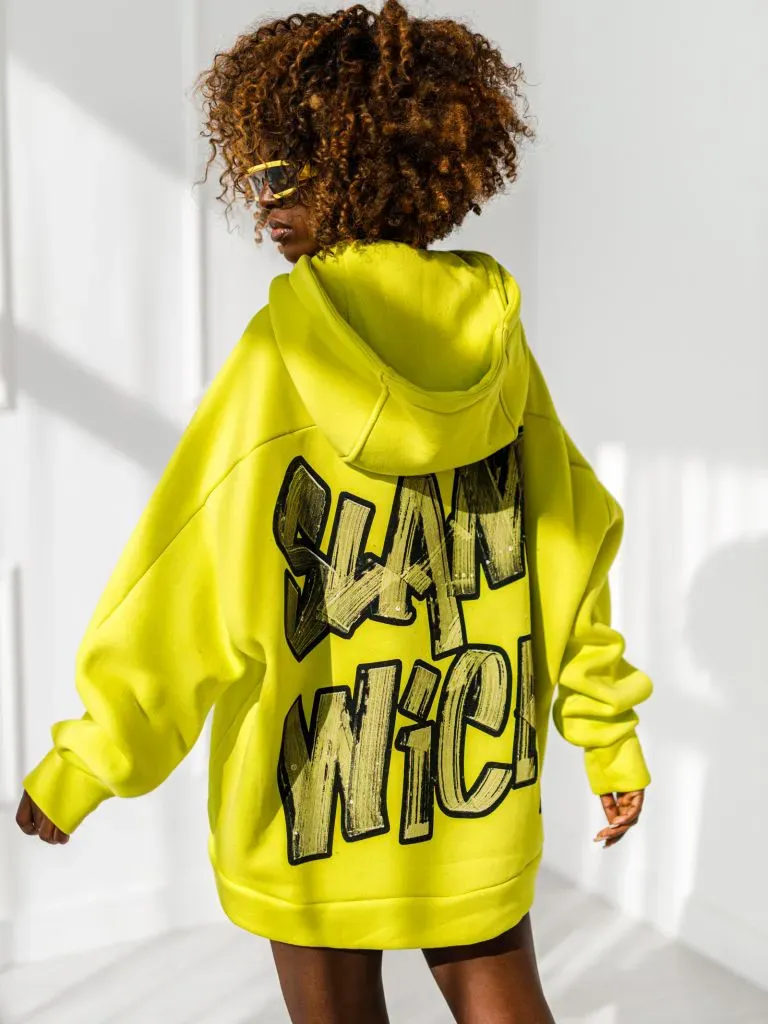 Großhandel - Damen Hoodie - Micky - Lime