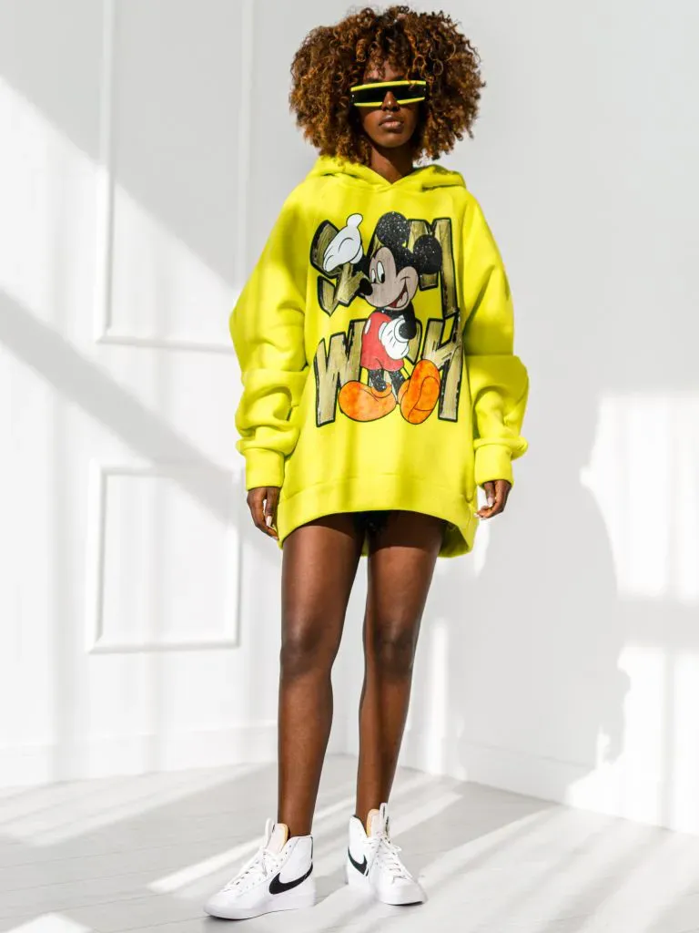 Großhandel - Damen Hoodie - Micky - Lime