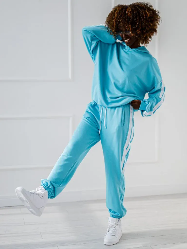 Tracksuit set with hood - Lampas - Blue