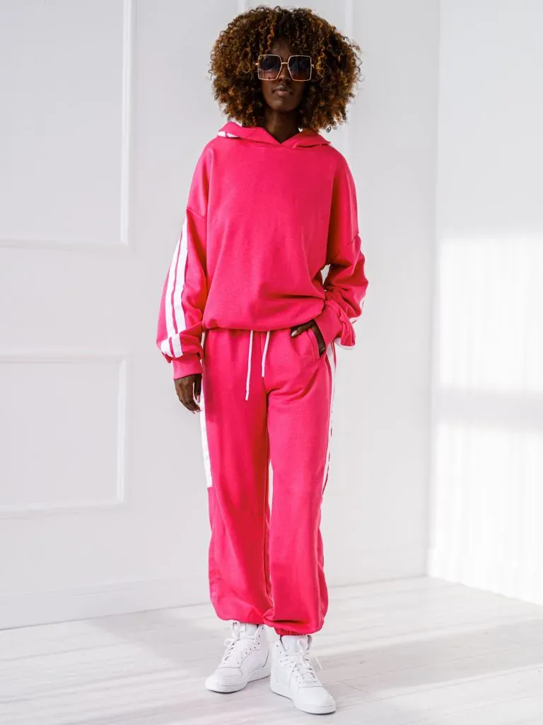 Trainingsanzug mit Kapuze – Lampas – Fuchsia