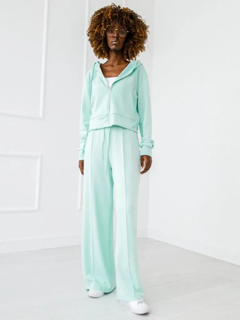 „Zipp“ sportinių kelnių komplektas - Sviestas - Mėtų spalvos