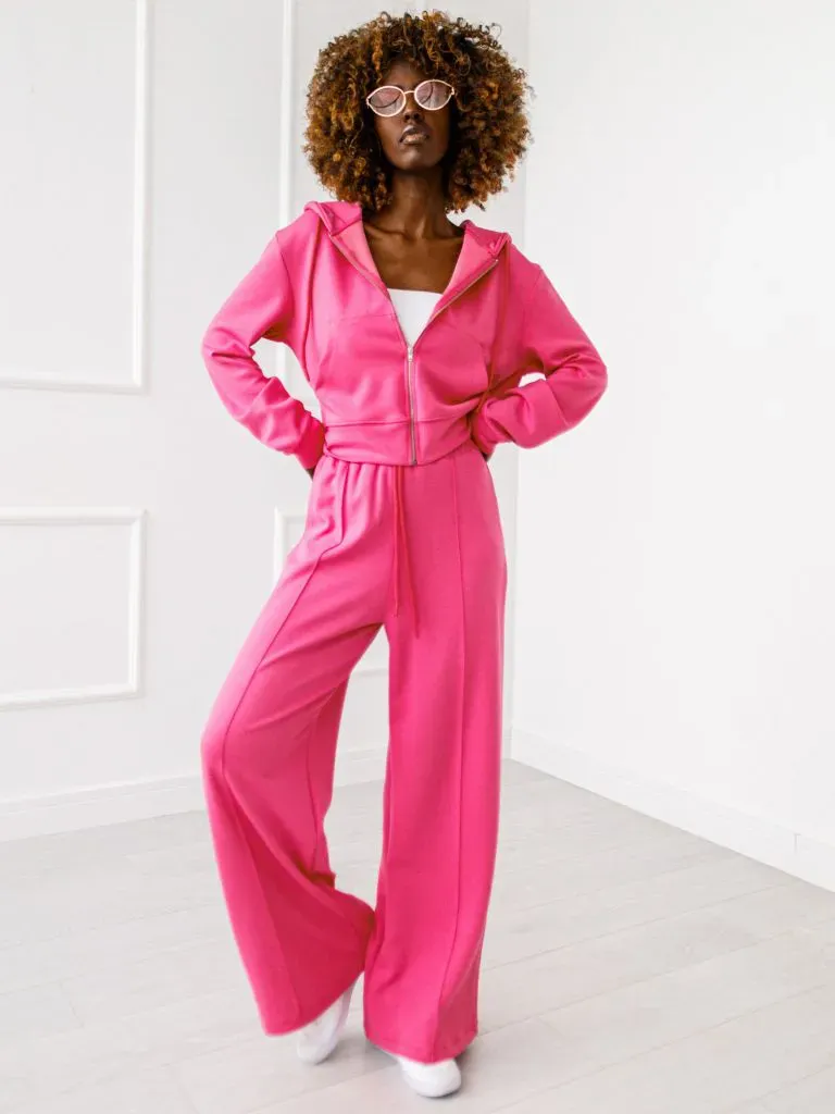 Zipp-Trainingsanzug - Butter - Fuchsia