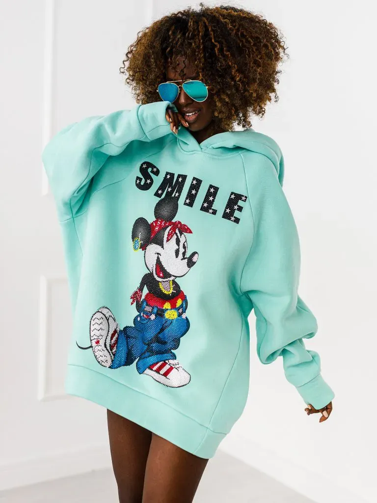 Wholesale - Women's hoodie - Micky - Mint