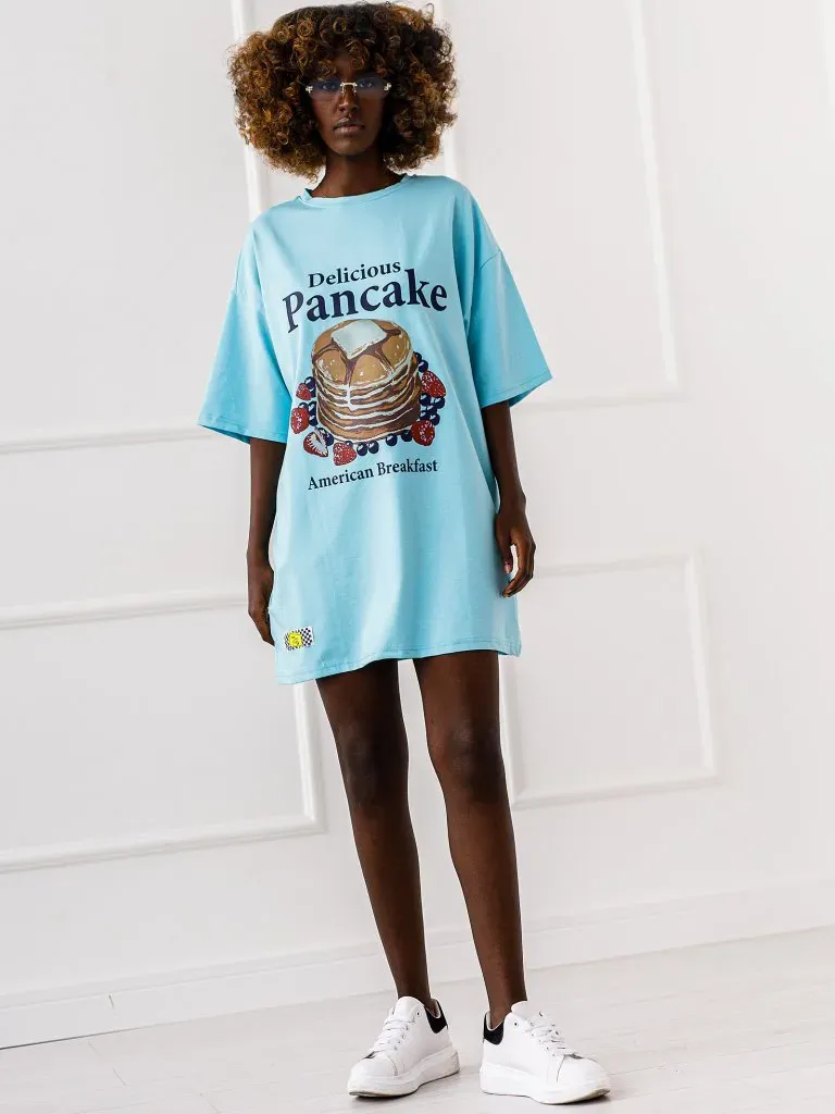 T-shirt Pancake - Błękitny