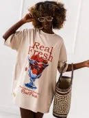 T-shirt Real Fresh - Beżowy