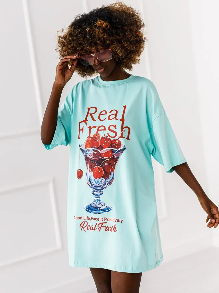 T-shirt Real Fresh - Miętowy