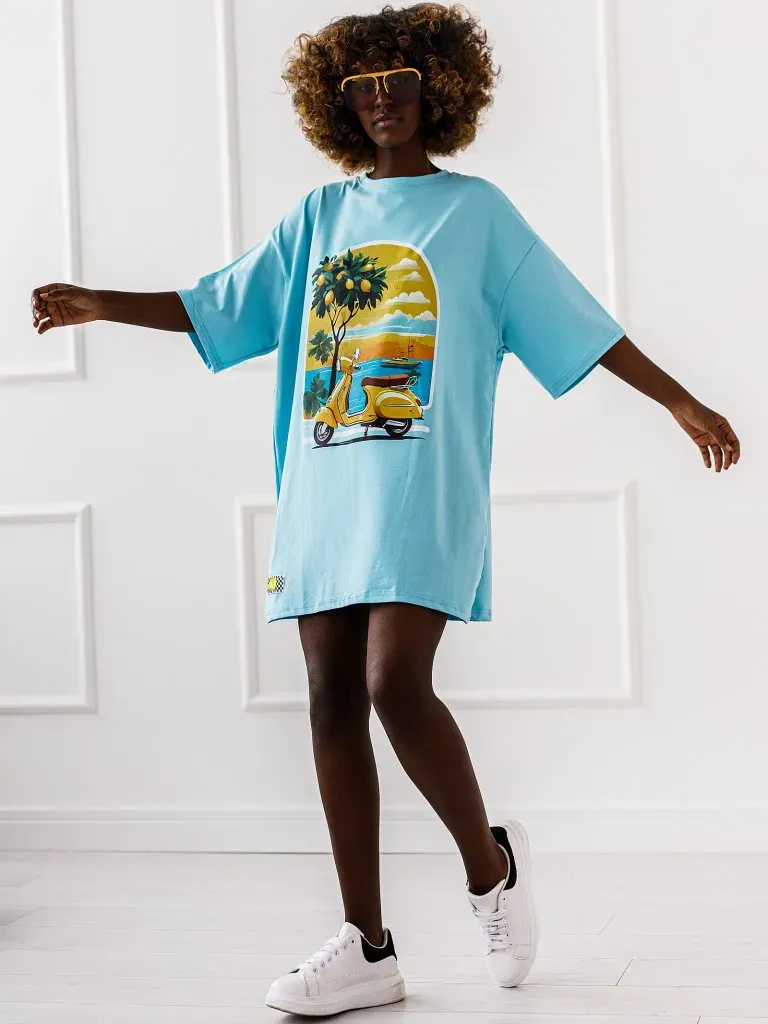 T-shirt Vespa - Błękitny