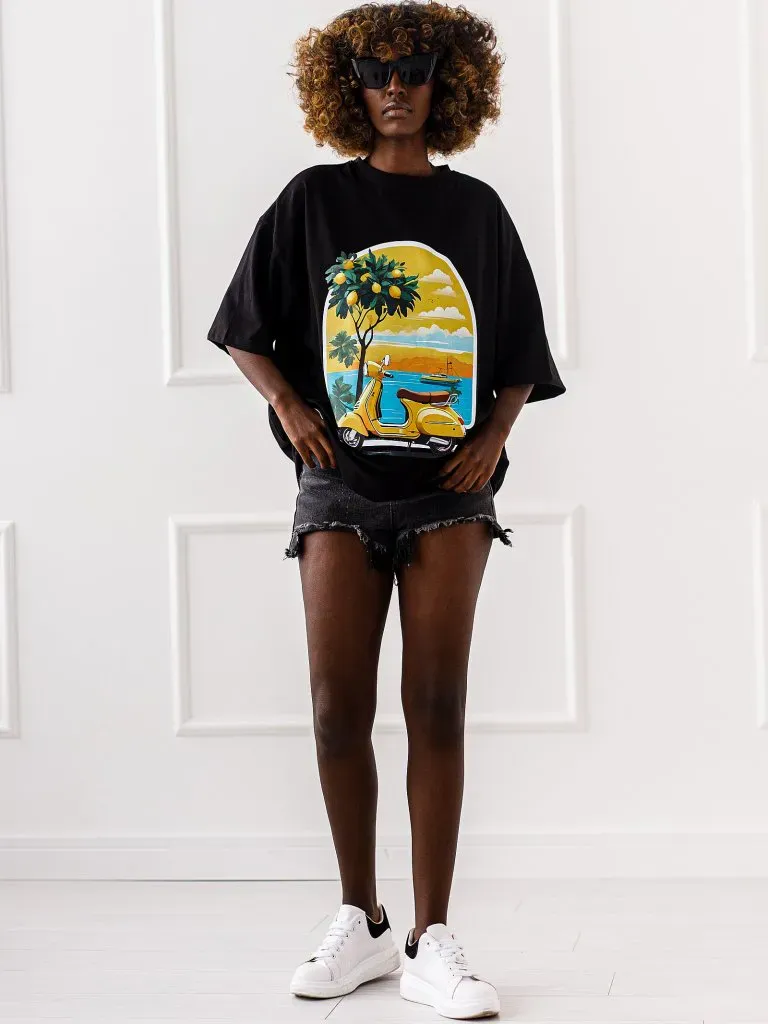 T-shirt Vespa - Czarny