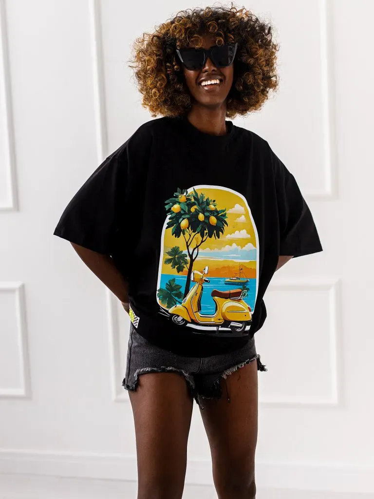 T-shirt Vespa - Czarny