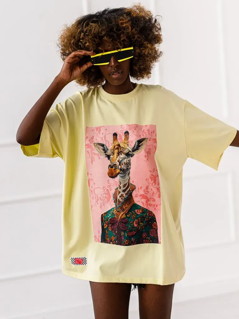 T-shirt Wild Chic - Żółty