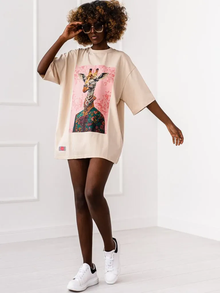 T-shirt Wild Chic - Beżowy