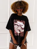 T-shirt “Cowgirl Vibes" - Czarny