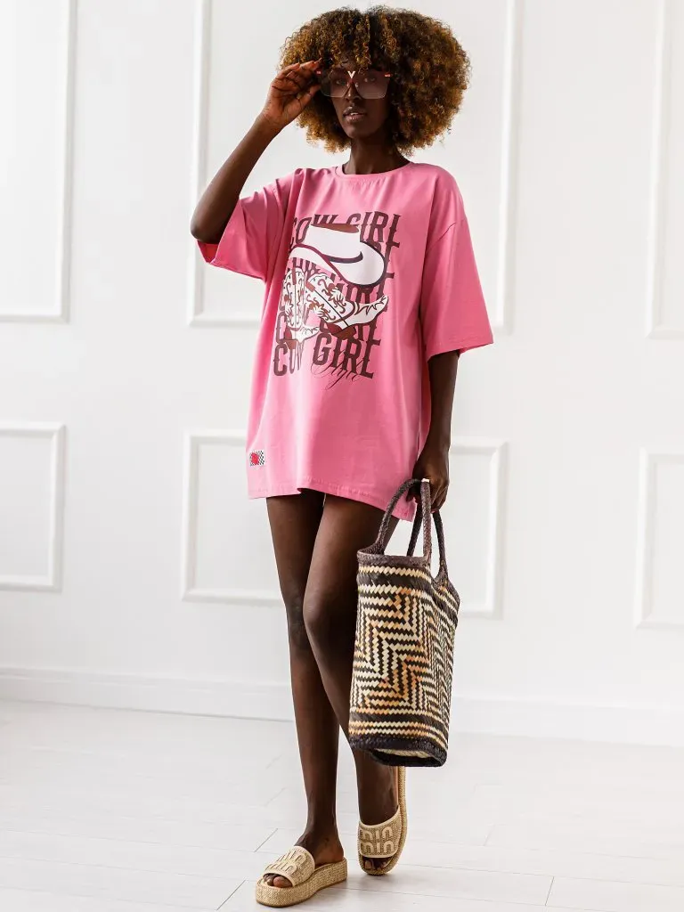 T-shirt “Cowgirl Vibes" - Różowy