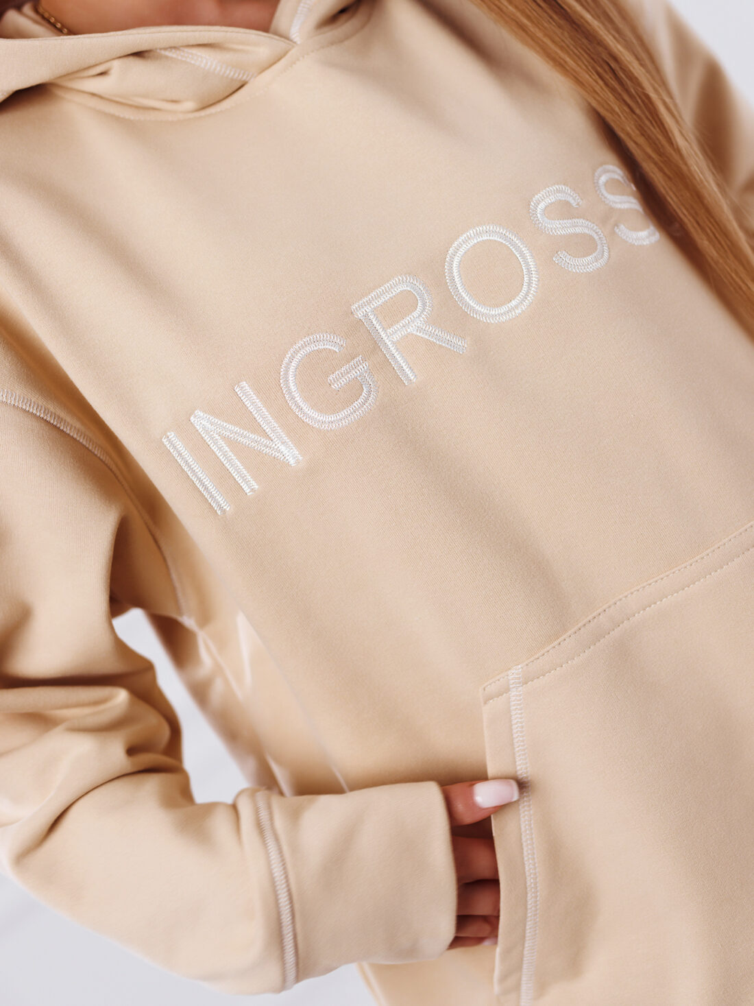 Bluza Ingrosso- beżowa z białym1